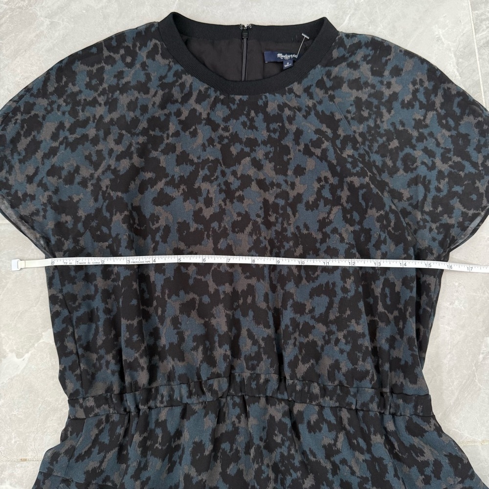 NWOT Women’s Madewell Radiant Dress Inkspot Leopard Print Tiered Dress Size 2 - Picture 14 of 16